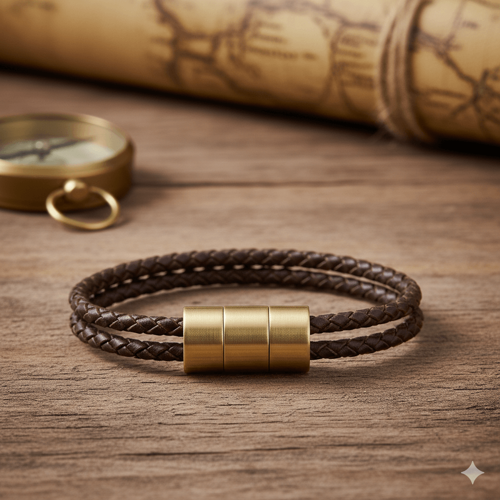 Pulsera Cuero Doble Fina